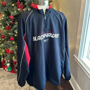 Chicago Blackhawk NHL Reebok Vintage Half Zip 2XL Throw Over Hockey Windbreaker